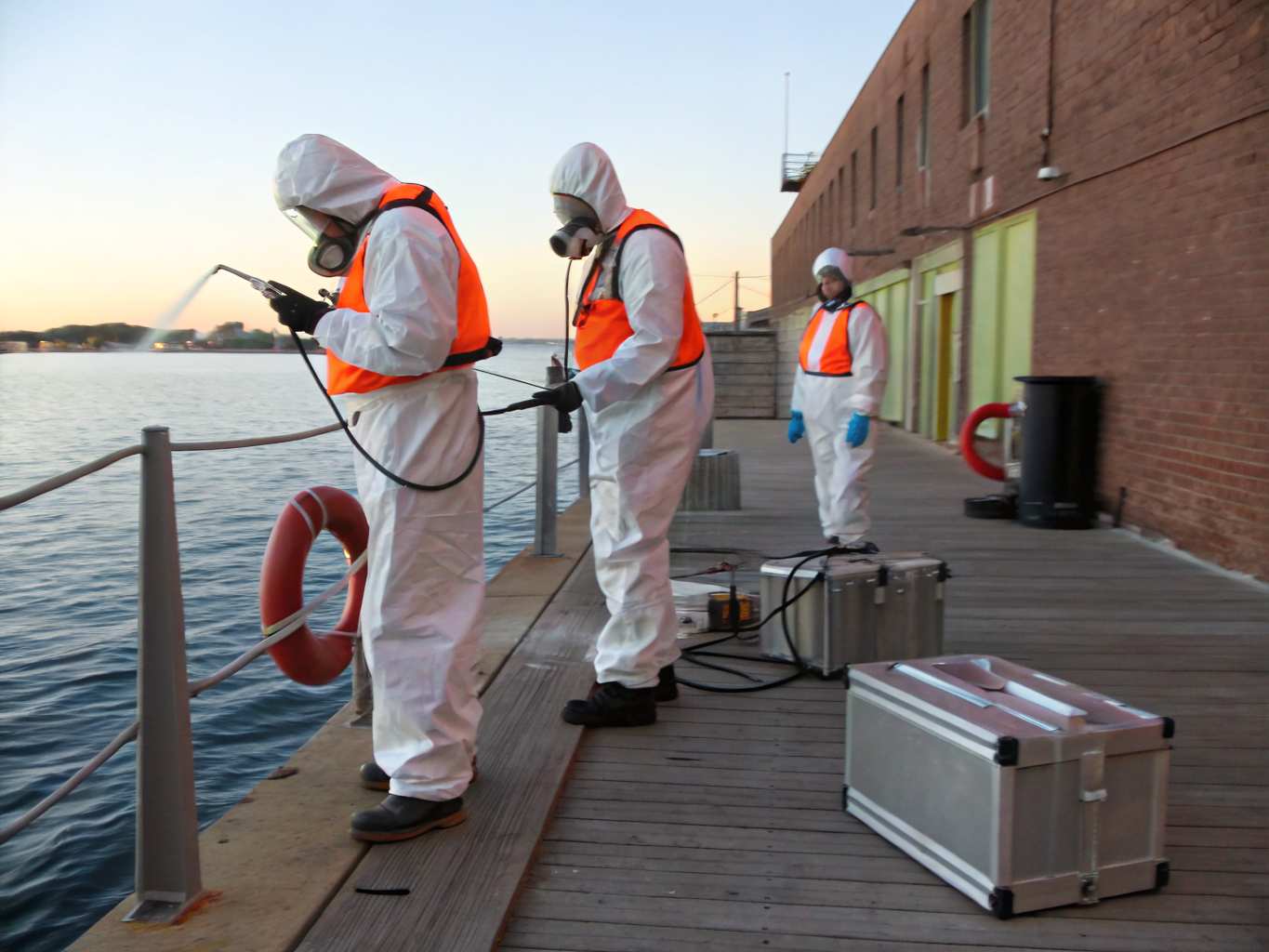 Industrial steel plant hazardous material remediation and containment operation